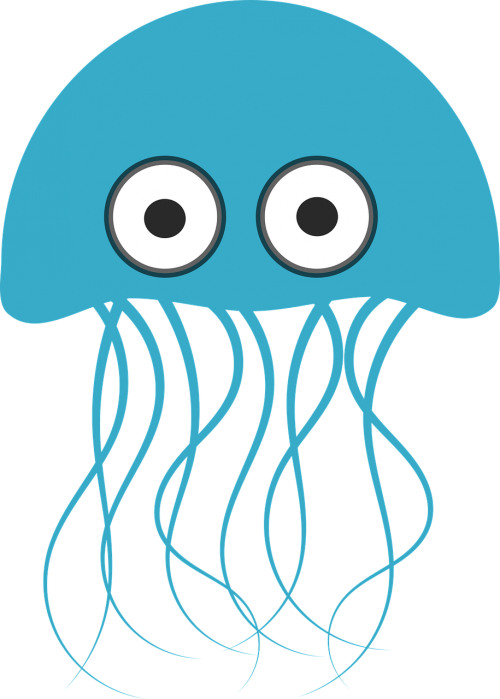 blue cartoon jellyfish