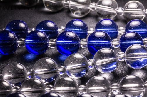 blue glass beads