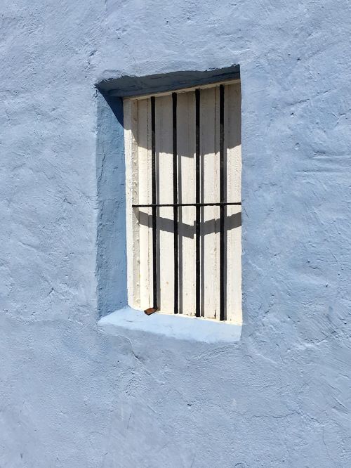 blue wall window
