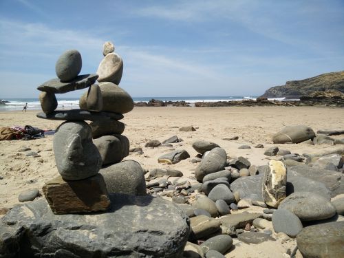 blue beach stones