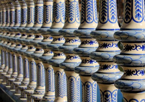 blue white ceramic
