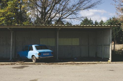 blue vehicle car
