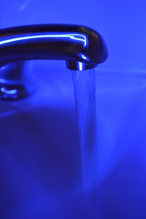 blue faucet water