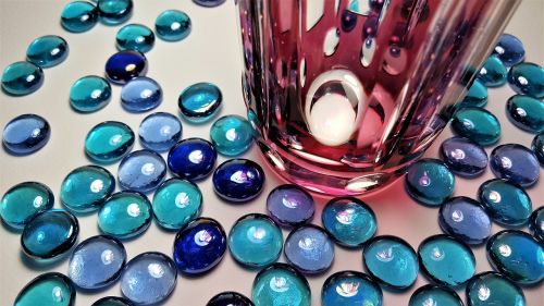 blue glass stones