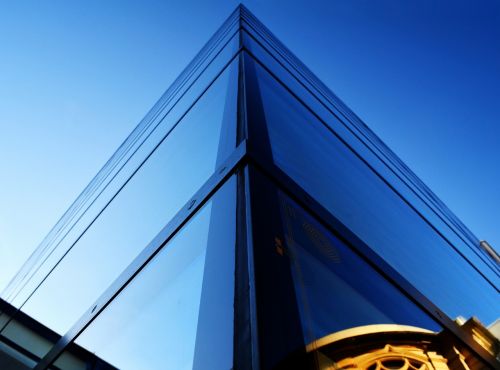 blue architecture glass