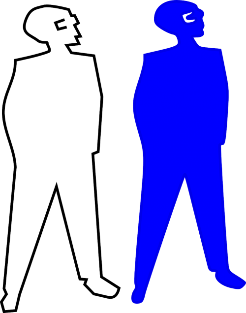 blue man silhouette