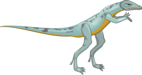 blue running dinosaur