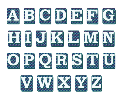 blue alphabet letters
