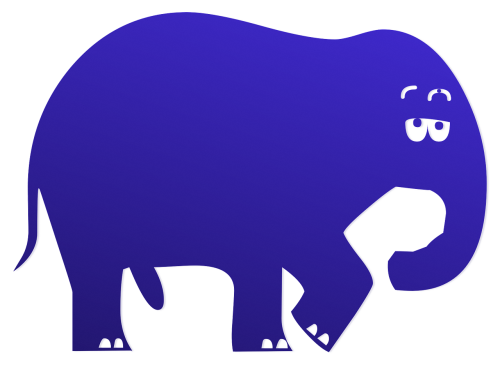 blue elephant cartoon