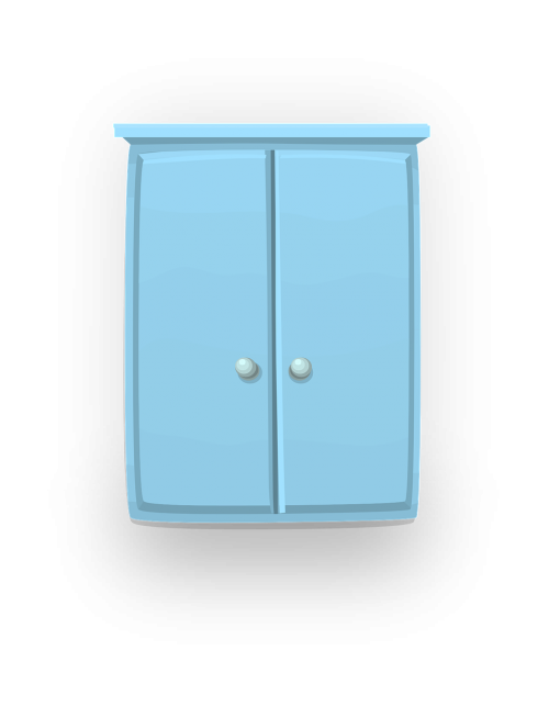 blue cupboard storage