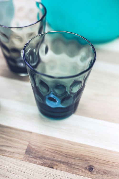 blue little glass