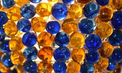 blue glass marbles