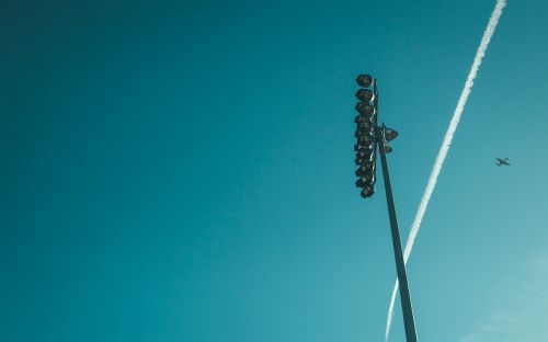 blue sky airplane