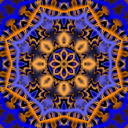 Blue And Orange Kaleidoscope