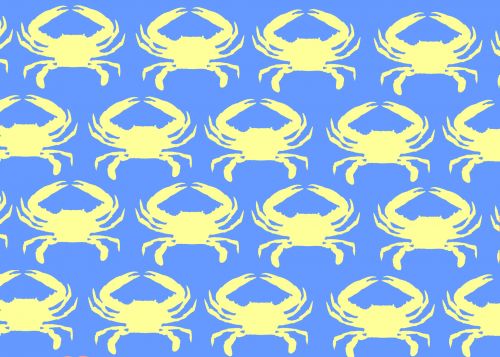 Blue &amp; Yellow Crab Background