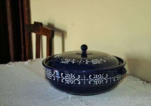 Blue Bowl On Buffet