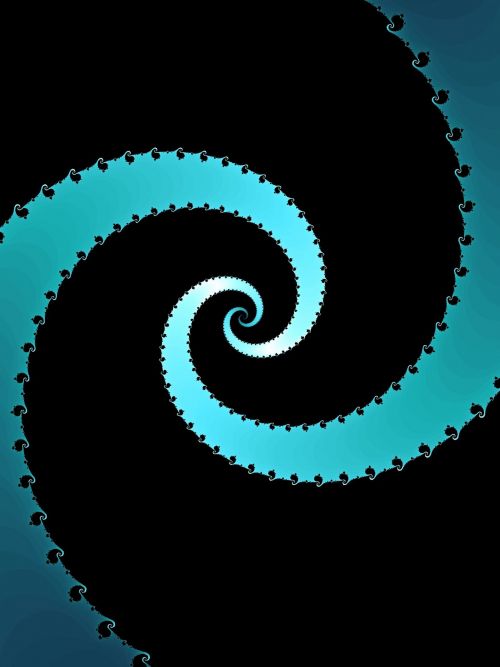Blue Fractal Spiral