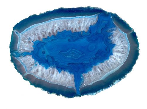 blue geode rock sliced