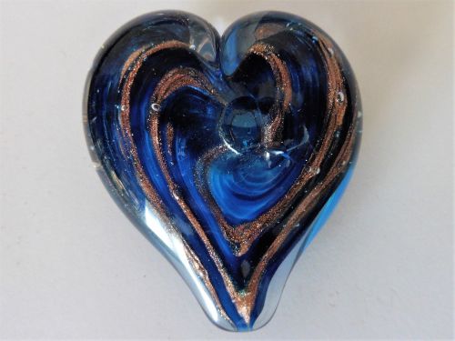 blue glass heart glass heart