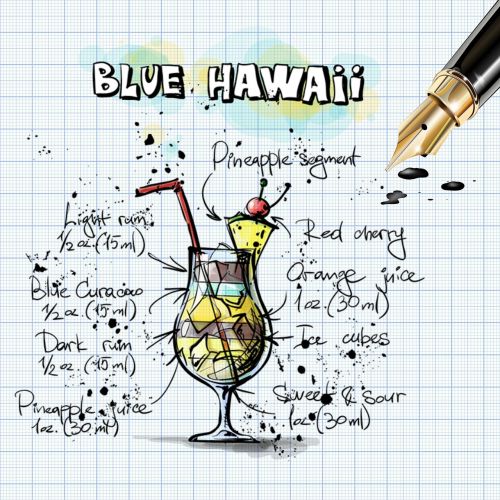 blue hawaii cocktail drink