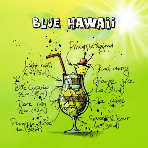 blue hawaii cocktail drink