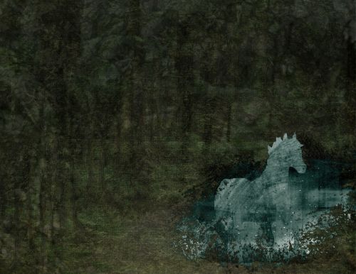 Blue Horse In The Woods