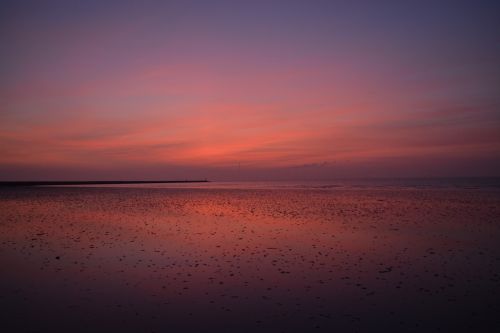 blue hour north sea sunset