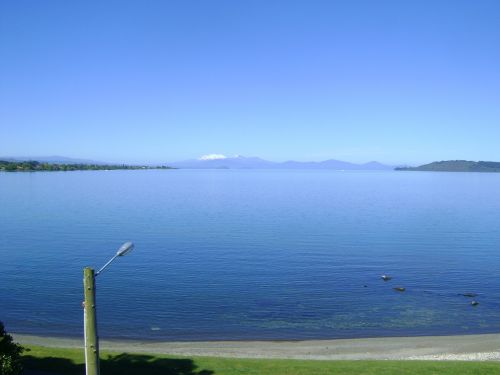 blue lake sky nature