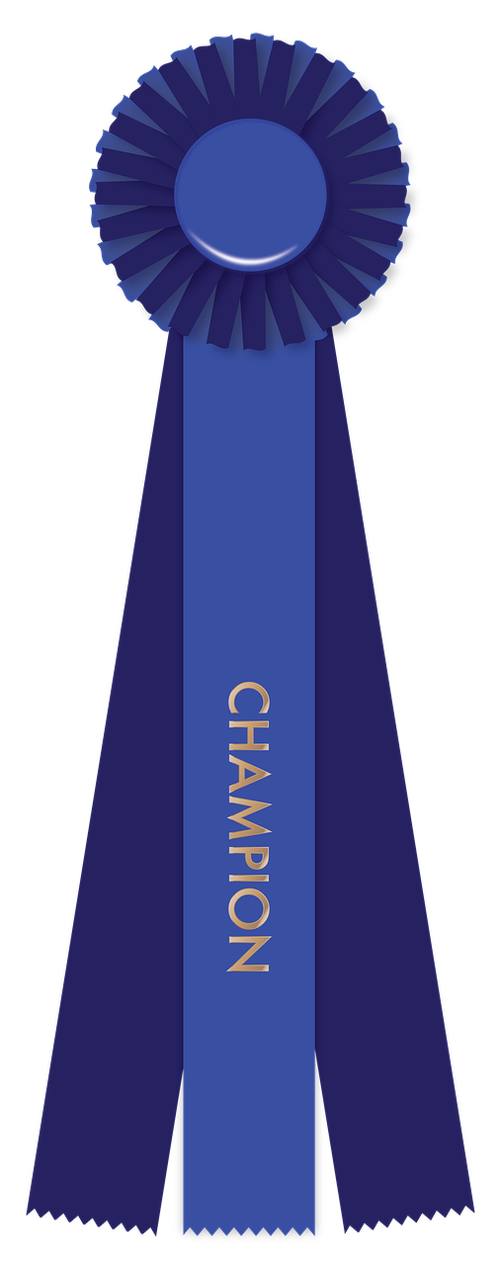 blue ribbon  champion  winner