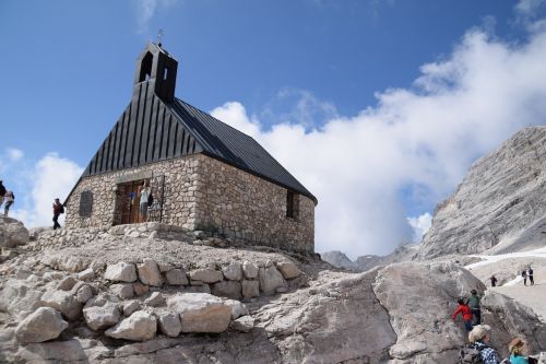 blue sky mountain landscape zugspitze