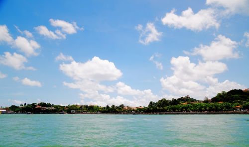 blue sky white cloud sea