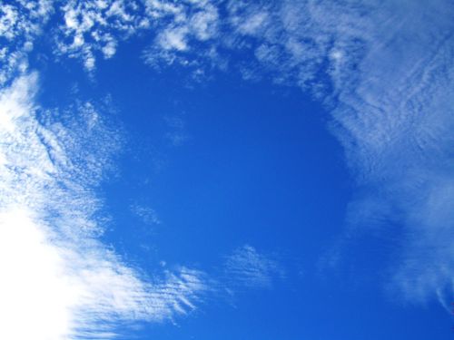 blue sky veil of clouds nature