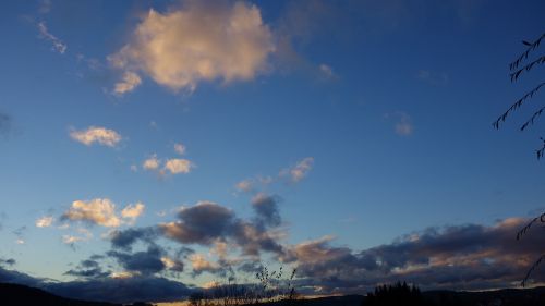 blue sky cloudy sunset