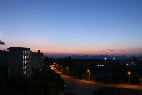 blue sky sunset night view