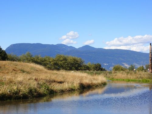 blue sky sea mountain