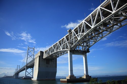 blue sky  seto ohashi bridge  bridge