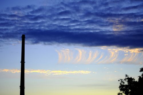 blue sky clouds chimney