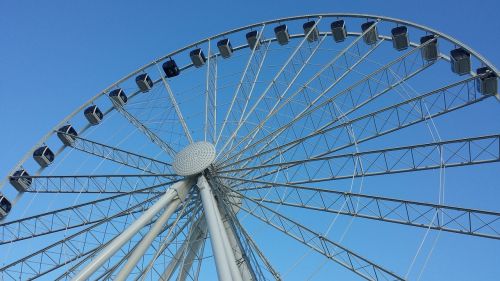 blue sky giant wheel ferris wheel