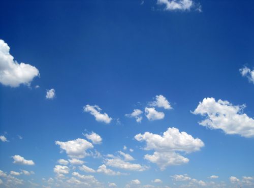 Blue Sky With Drifting Clouds