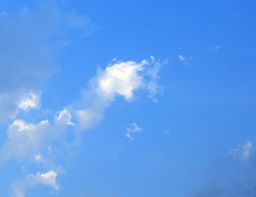 Blue Sky With Small Cloud