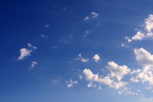 Blue Sky With Spots Of Clouds