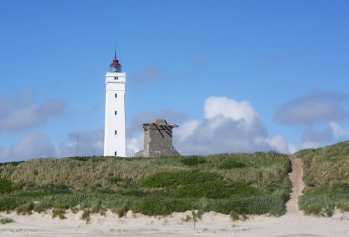 blue water lighthouse natural