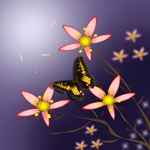 Flower With Butterfly
