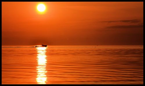 boat sun sunset