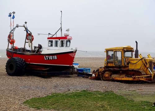 boat tractor seaside