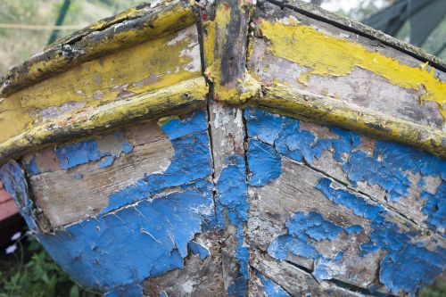 boat rustic blue