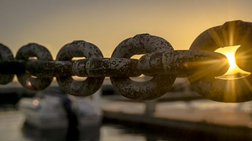 boat chain dawn