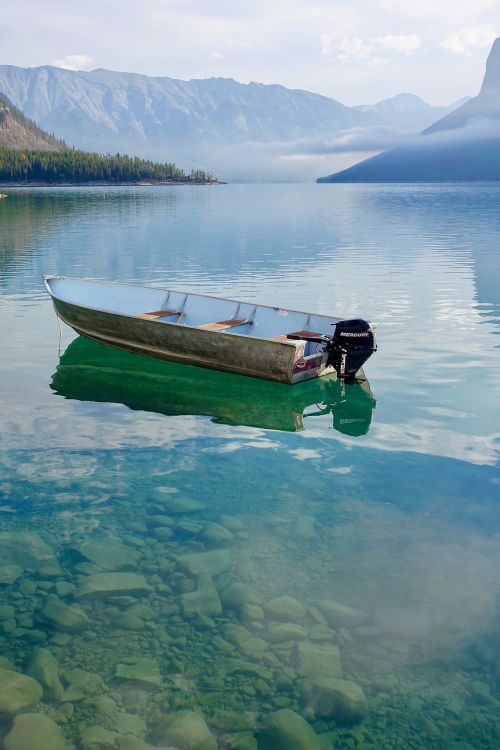 boat idyllic calm