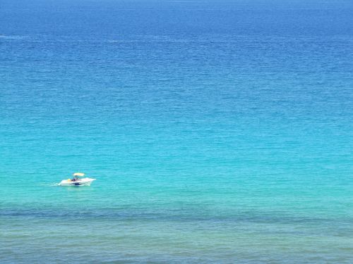 boat ocean blue