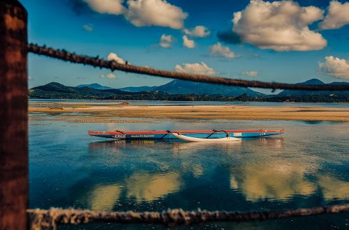 boat sky pond